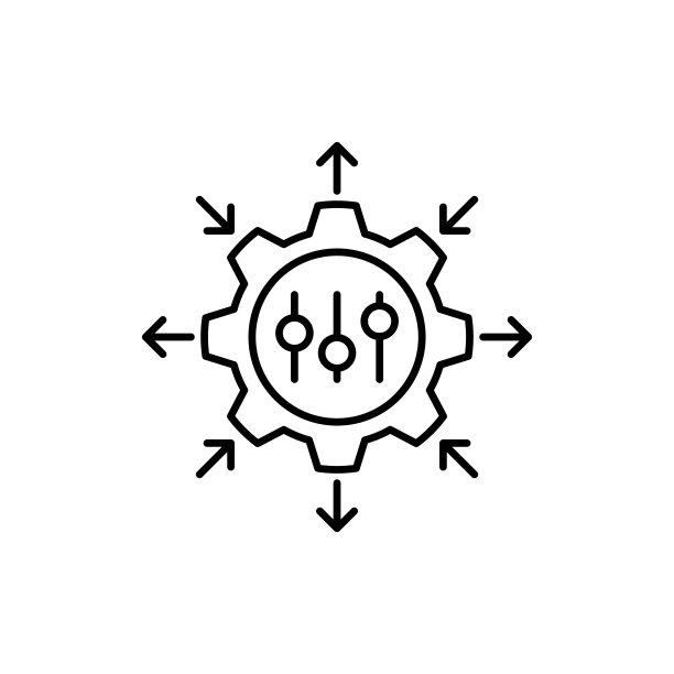 A person with a gear symbolising Regulation icon图片下载