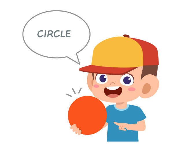 快乐可爱的孩子们研究许多形状的多边形图片下载