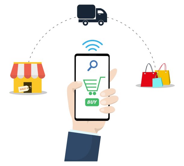 人的手拿着手机在网上购物图片下载