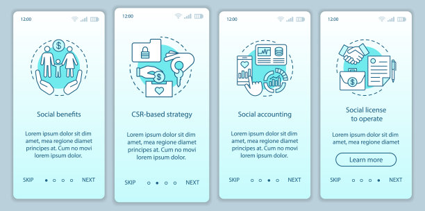 CSR登陆手机应用页面屏幕矢量模板图片下载