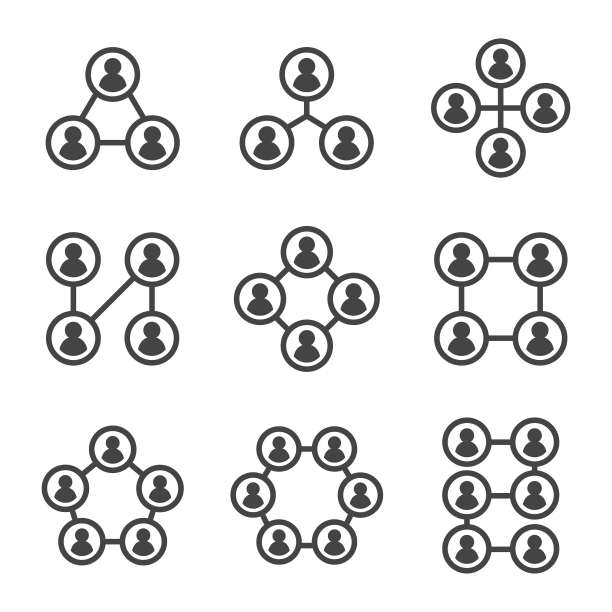 人脉连接图标集图片下载