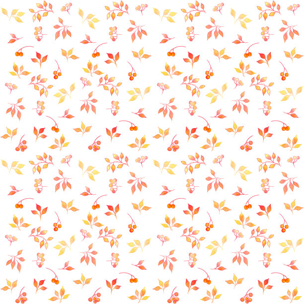 水彩装饰无缝树叶背景图片下载