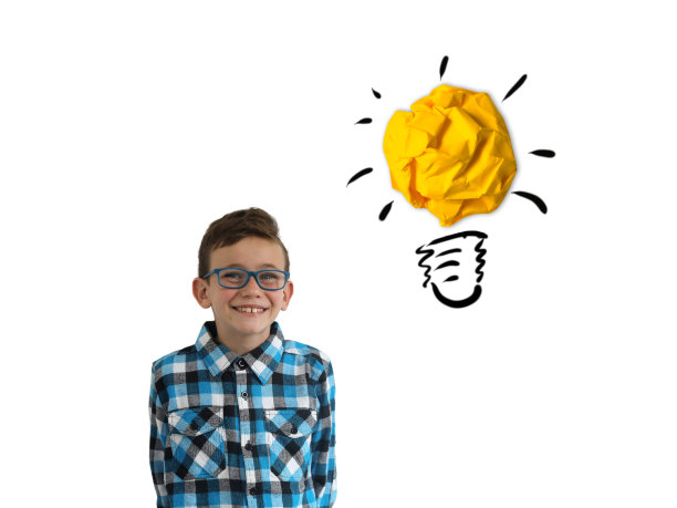 6、点子灯泡成功灵感折纸小孩图片下载