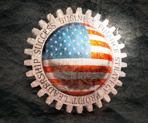 齿轮与国旗图片下载