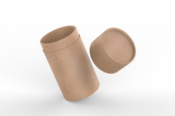 空白牛皮纸上推管品牌。3d渲染插图。图片下载