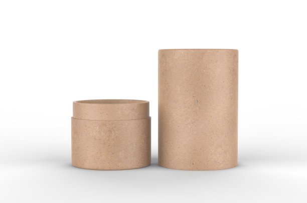 空白牛皮纸上推管品牌。3d渲染插图。图片下载