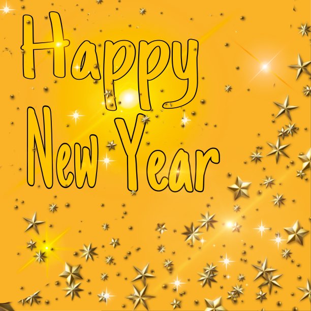 背景和纹理为黄色，与新年快乐图片下载