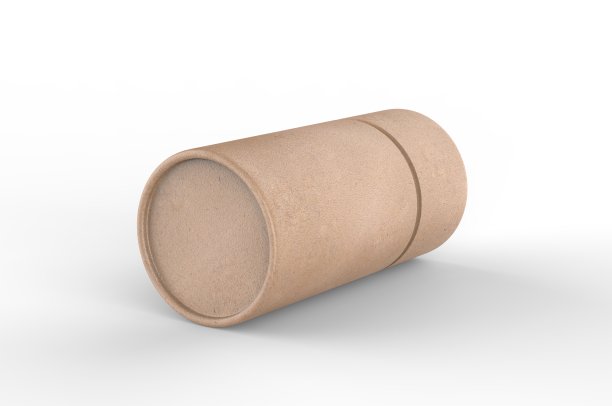 空白牛皮纸上推管品牌。3d渲染插图。图片下载