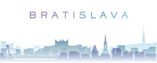 布拉迪斯拉发透明层渐变地标天际线图片下载