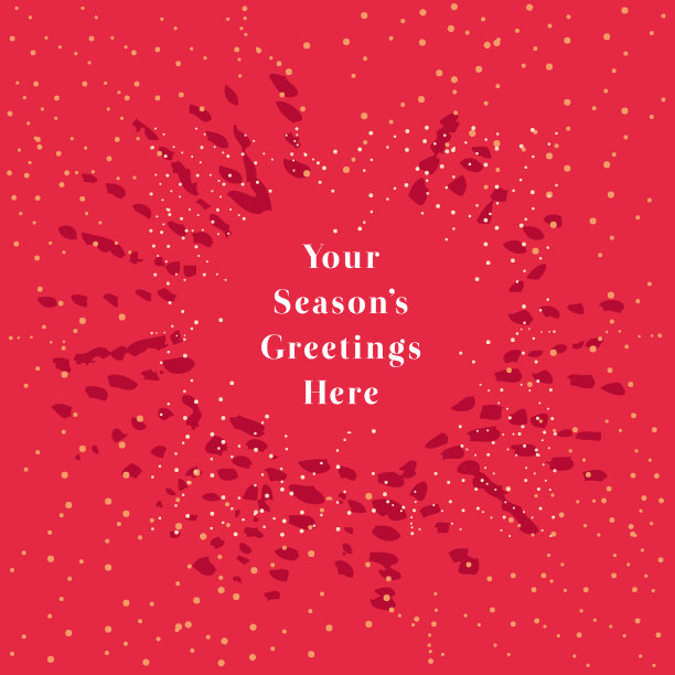 致以节日的问候。可调矢量横幅，卡片，贺卡，零售或销售点的节日设计元素，圣诞海报。用手绘的波尔多色烟花，雪花星云，红色背景上的小墨点图片下载