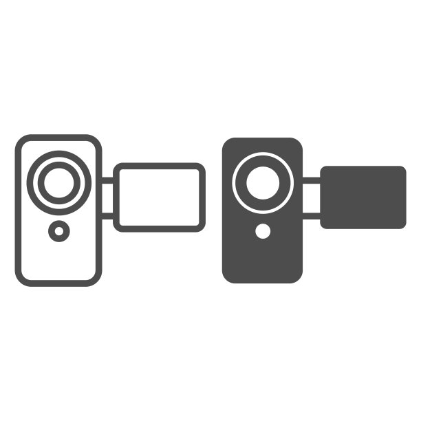 摄像机线和字形图标。电影摄像机矢量插图孤立在白色上。媒体技术大纲风格设计，为网页和应用设计。Eps 10。图片下载