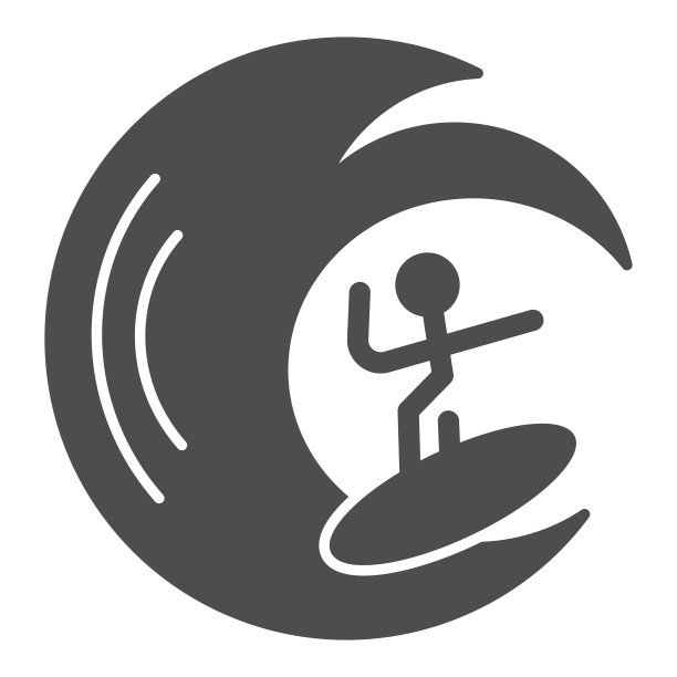 冲浪者和波浪固体图标。水上运动矢量插图孤立在白色。冲浪字形风格的设计，为网页和应用程序设计。Eps 10。图片下载