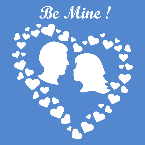 心是由许多颗心组成的，里面有男人和女人的头像，还有这句话:做我的人。图片下载