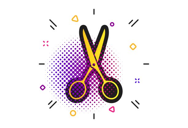 剪刀发型师标志图标。裁缝的象征。向量图片下载