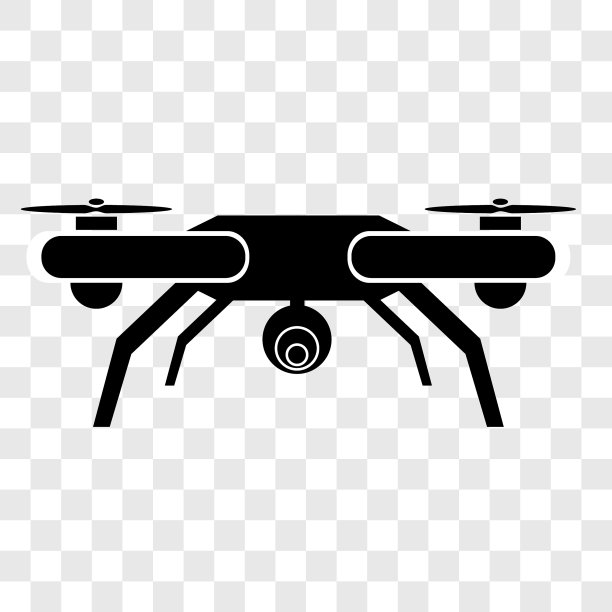 简单的矢量轮廓无人机，在透明效果的背景图片下载