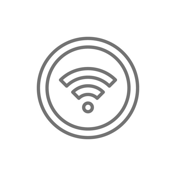 WiFi信号线图标，白色背景图片下载