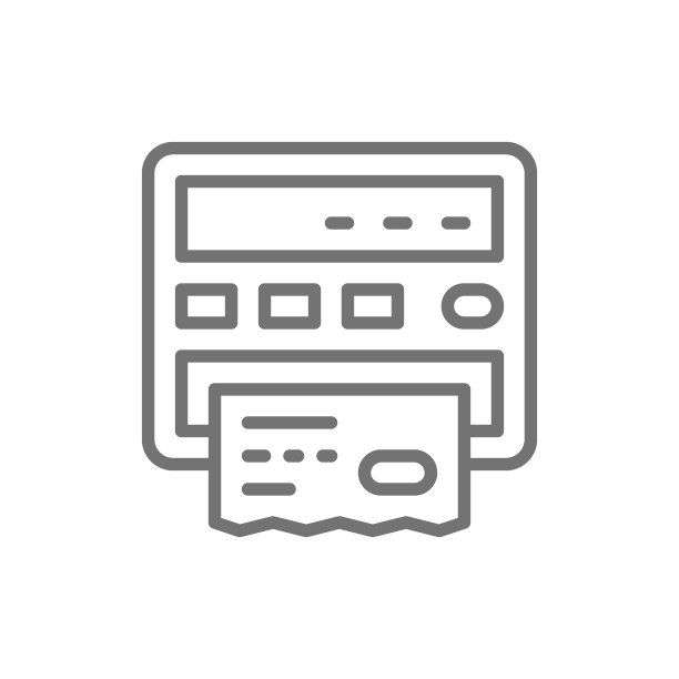 出租车计价器，纸质收据账单线图标。图片下载
