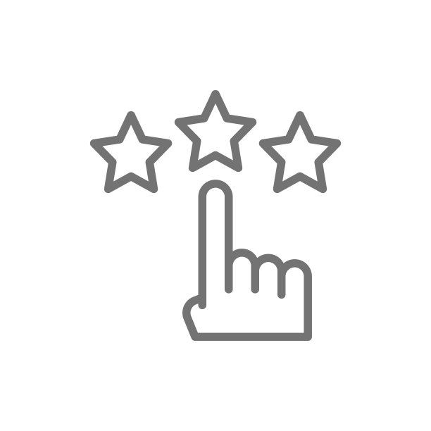 手指点星星，客户点评，反馈线图标。图片下载