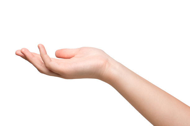 美丽女人的手孤立在白色背景上图片下载