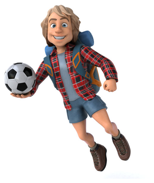 有趣的背包客卡通人物图片下载