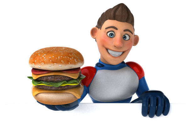 超级现代超级英雄- 3D插图图片下载