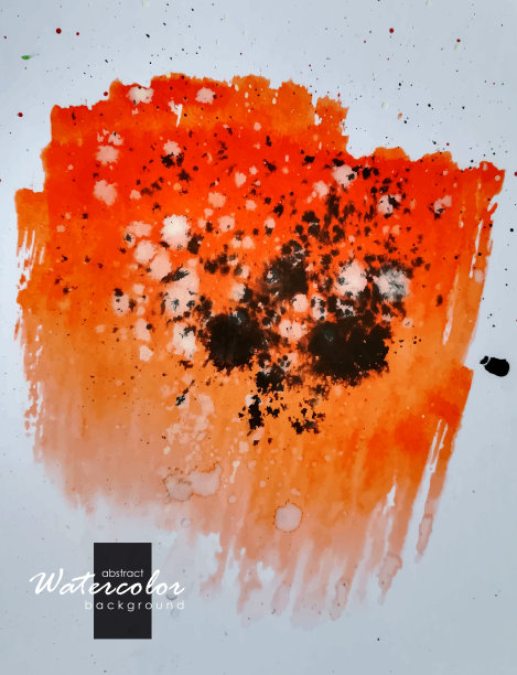 橙黑水彩背景图片下载