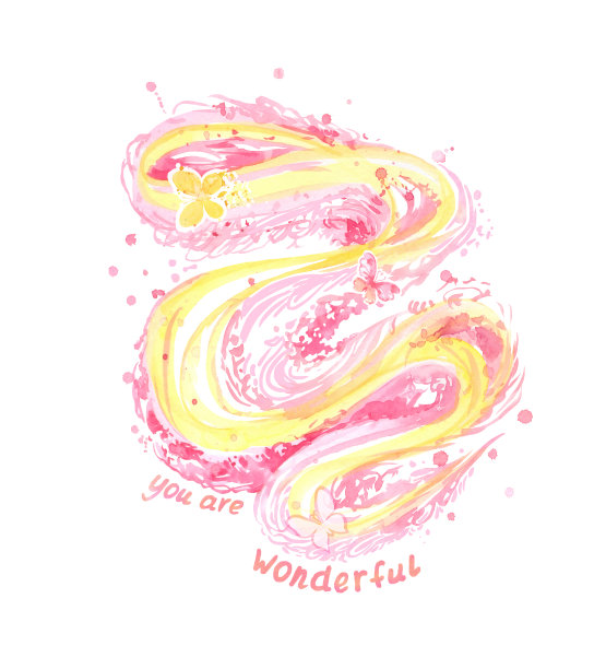 水彩支持印刷，明信片，灵感图片与抽象插图。友谊和爱的宣言图片下载