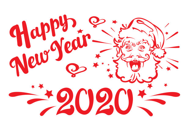 2020年新年快乐。给你设计的圣诞卡。模板-节日贺卡的装饰新年假期图片下载