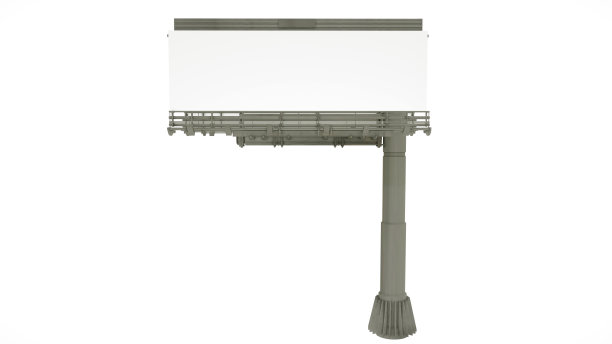 3d渲染空白广告牌上的白色背景图片下载