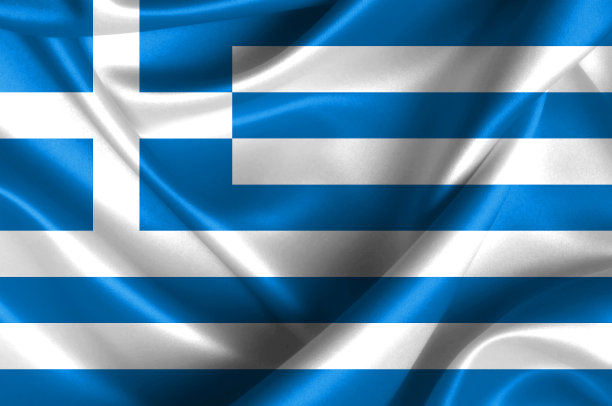 希腊挥舞着国旗图片下载