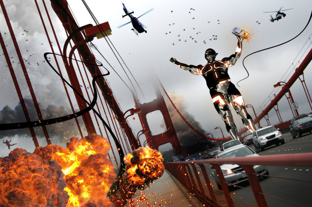 巨浪袭击金门大桥图片下载