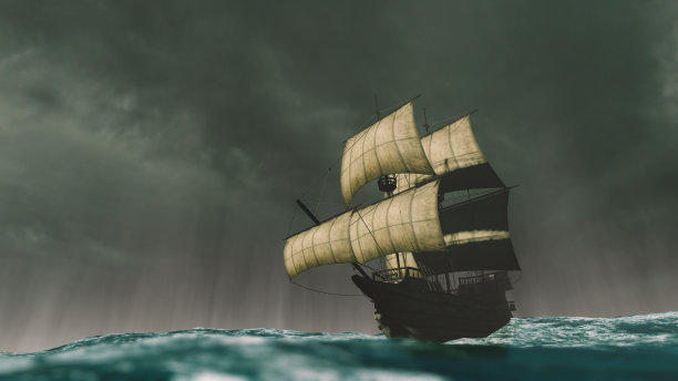 卡拉威尔在暴风雨中航行图片下载
