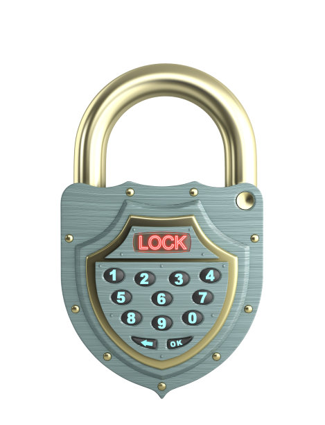 钢制数字锁与拨号3d渲染在白色没有阴影图片下载