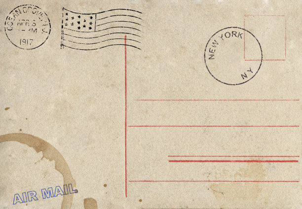 泰国语的旧明信片背面图片下载