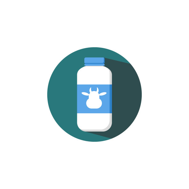 牛奶在瓶中扁平图标图片下载