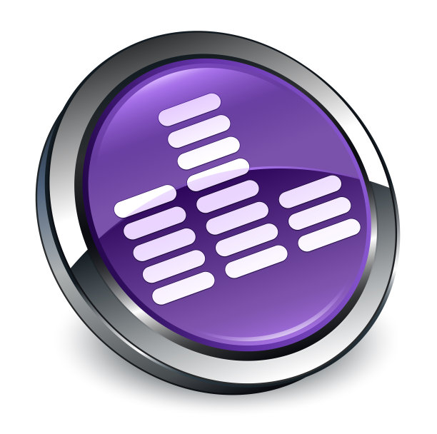 均衡器图标3d紫色圆形按钮图片下载