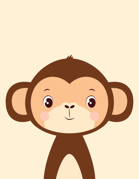 可爱的猴子卡片图片下载