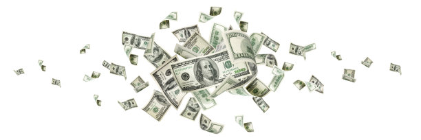 钱堆栈。一百美元。货币贬值孤立，美国钞票。图片下载