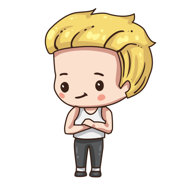 矢量插图可爱的赤子之心字符孤立在白色背景。图片下载