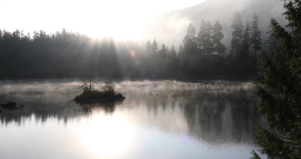 日出时分的湖景图片下载