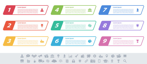 信息图设计的商业概念有9个步骤图片下载