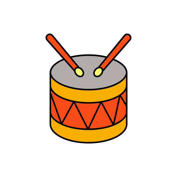 鼓平面矢量图标。鼓平面图标的网站设计和开发。图片下载