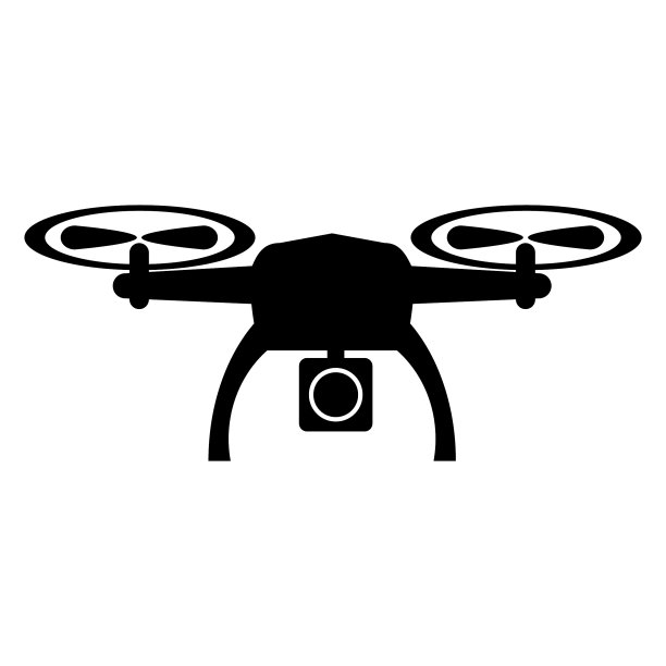 无人机的简单矢量轮廓，孤立在白色背景上图片下载