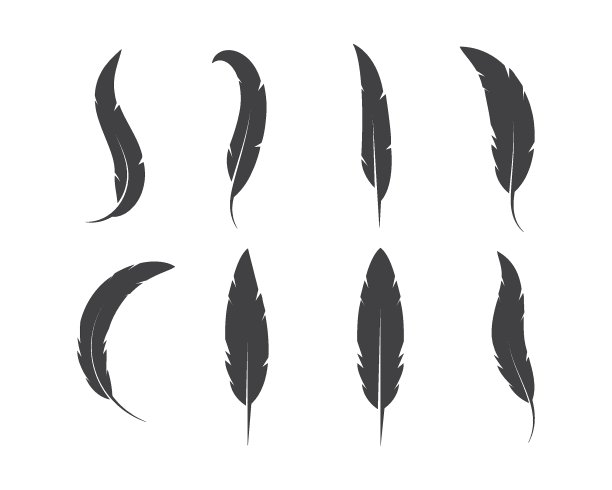 羽毛图标插图矢量模板图片下载