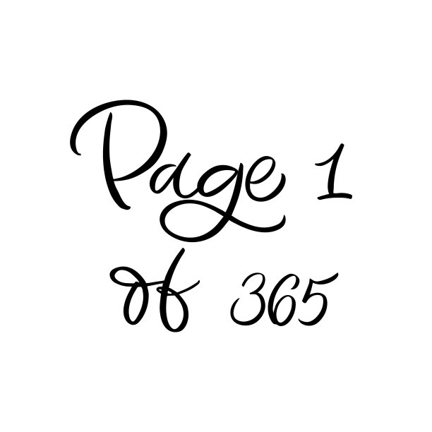 手绘字母卡片。碑文:365页第1页。完美的设计贺卡，海报，t恤，横幅，打印邀请。圣诞贺卡。图片下载