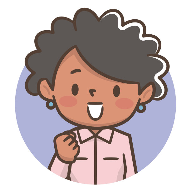 一个微笑的年轻女子的插图图片下载