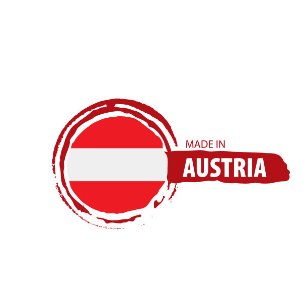 奥地利国旗，矢量插图在白色的背景图片下载