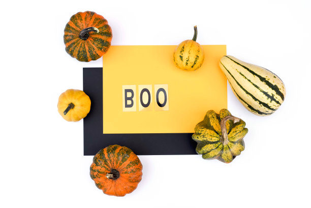 明亮的节日扁平的万圣节雷。图片下载