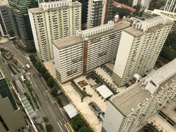 新加坡市中心的鸟瞰图图片下载