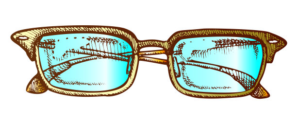 眼镜矫正视力配件颜色向量图片下载